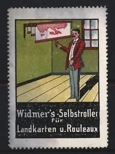 Reklamemarke Widmer`s Selbstroller, Landkarten u. Rouleaux