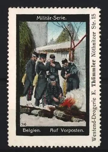 Reklamemarke Belgien, Auf Vorposten, Militär-Serie