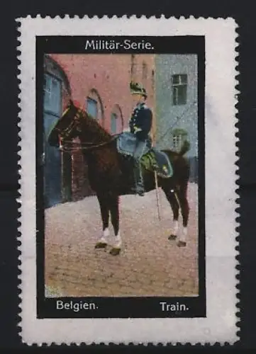 Reklamemarke Belgien, Militär-Serie, Reiter auf Pferd