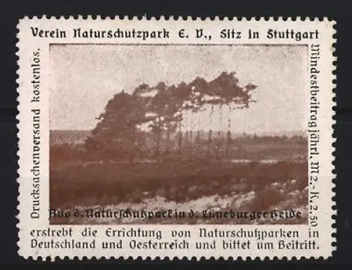 Reklamemarke Stuttgart, Verein Naturschutzpark E. V., Naturschutzpark Lüneburger Heide