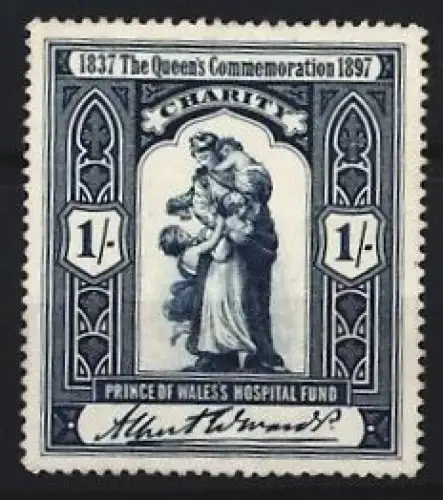 Reklamemarke 1897, The Queen`s Commemoration, Prince of Wales Hospital Fund