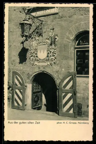 AK Gasthof in der guten alten Zeit, Fotoapparat von Photo-Porst