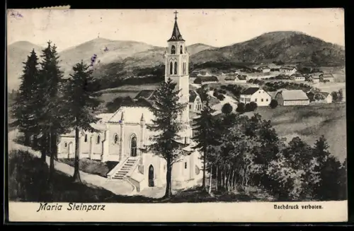 AK Schollach, Maria Steinparz, Blick auf die Kirche