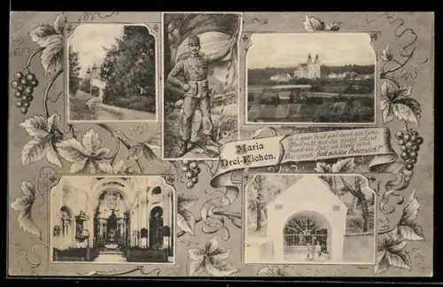 AK Maria Dreieichen, Kirche, Innenansicht mit Altar, Grotte
