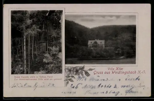 AK Weidlingsbach /N.-Ö., Villa Klier, Kapelle im Wald