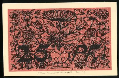 Notgeld Westerburg /W.W. 1920, 25 Pfennig, florales Muster