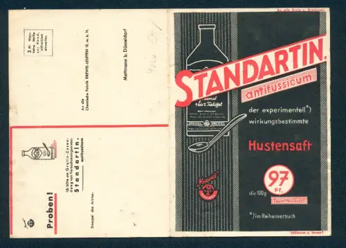 Klapp-AK Standartin antitussicum Hustensaft, Chemische Fabrik Krewel-Leuffen GmbH, Reklame für Ärzte