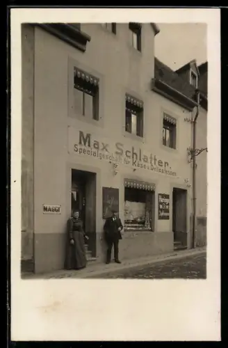Foto-AK Iserlohn, Geschäft Max Schlatter 1908
