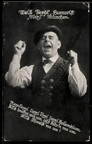 AK Schauspieler und Humorist Ferdl Weiss im Platzl München