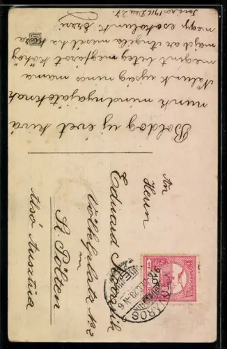 AK Postkutsche, Neujahrsgruss