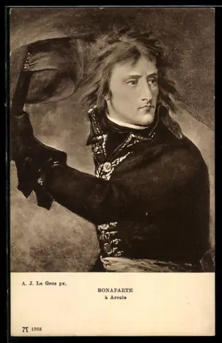Künstler-AK Bonaparte à Arcole, Napoleon als junger Feldherr