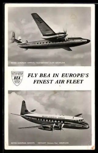 AK British European Airways Elizabethan Class Aeroplane, Viscount Discovery Class Aeroplane