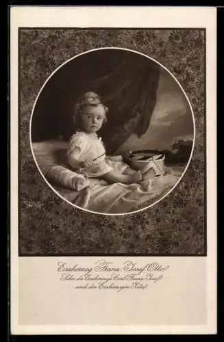 AK Kronprinz Otto von Österreich als Baby in Hemdchen mit Blechtrommel