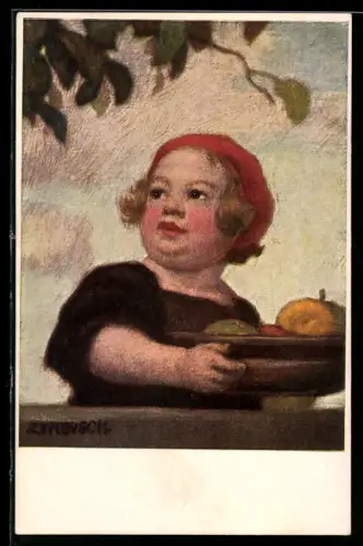 Künstler-AK Ludwig von Zumbusch: Pummeliger Bursche