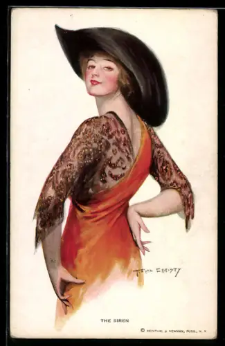 Künstler-AK F. Earl Christy: The Siren, Frau mit Hut