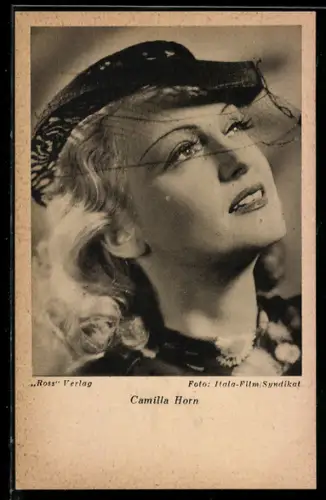 AK Schauspielerin Camilla Horn mit Hut
