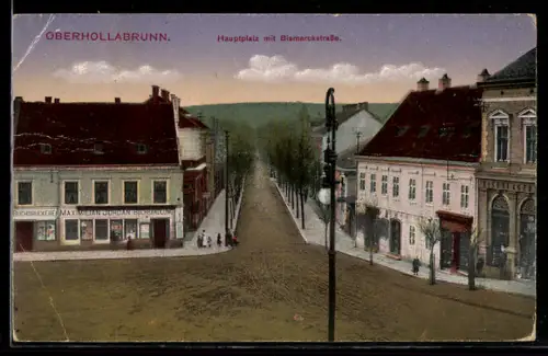 AK Oberhollabrunn, Hauptplatz mit Bismarckstrasse