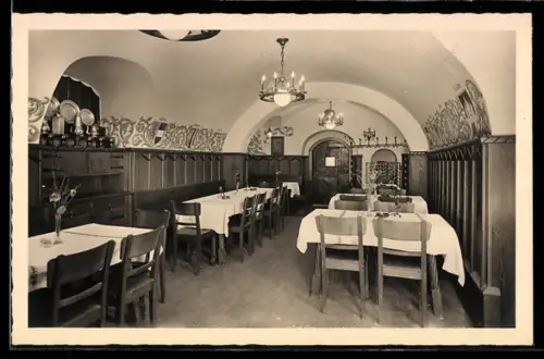 AK Salzburg, Gasthof Schwarzes Rössl, Bergstrasse 3-7, Gothisches Stüberl