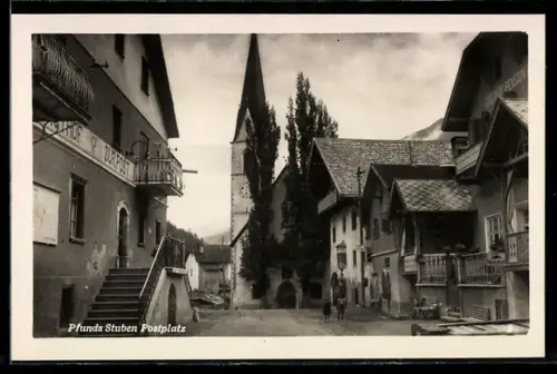 AK Pfunds Stuben /Tirol, Postplatz
