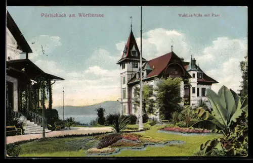 AK Pörtschach am Wörthersee, Wahliss-Villa mit Park