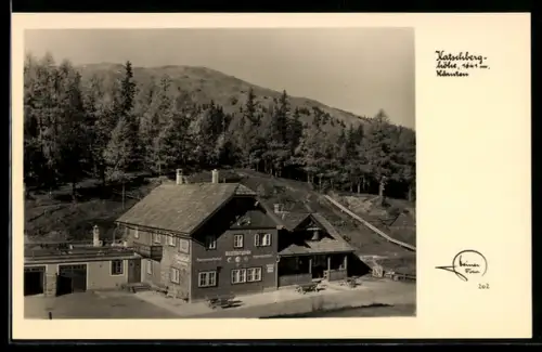 AK Katschberg /Kärnten, Berghaus vor Waldhang