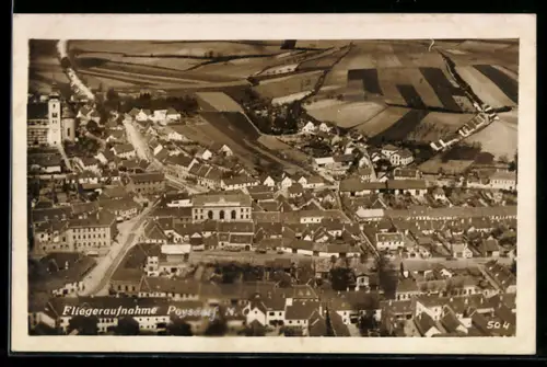 AK Poysdorf /N.Ö., Fliegeraufnahme des Ortes