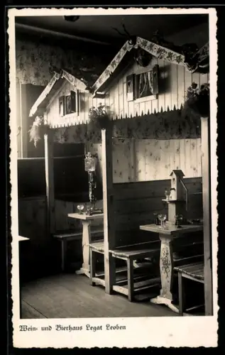 AK Leoben, Gasthof Wein- und Bierhaus Legat, Innenansicht