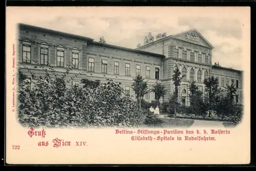 AK Wien-Rudolfsheim, Bettina-Stiftungs-Pavillon des k. k. Kaiserin Elisabeth-Spitals
