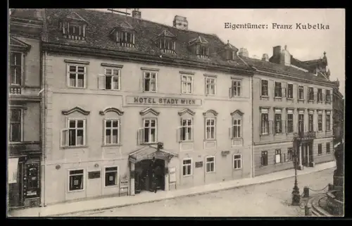 AK Baden, Hotel Stadt Wien Franz Kubelka