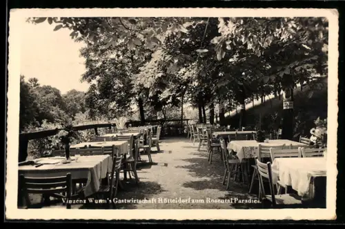 AK Wien, Vinzenz Wurms Gasthaus Hütteldorf zum Rosental-Paradies