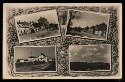 AK Stammersdorf, Brünnerstrasse mit Cafe, Reichssender, Hauptstrasse