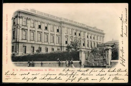 AK Wien, Blick auf das K. k. Staats-Gymnasium