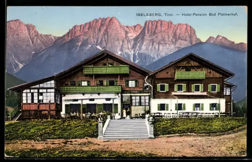 AK Iselsberg, Hotel-Pension Plattnerhof mit Bergblick