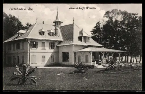 AK Pörtschach a. See, Strand-Cafe Werzer