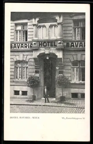 AK Wien, Hotel Bavaria, Eingang, Eszterhazygasse 33