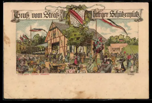 AK Strassburg, Partie auf dem Schützenplatz zum Fest