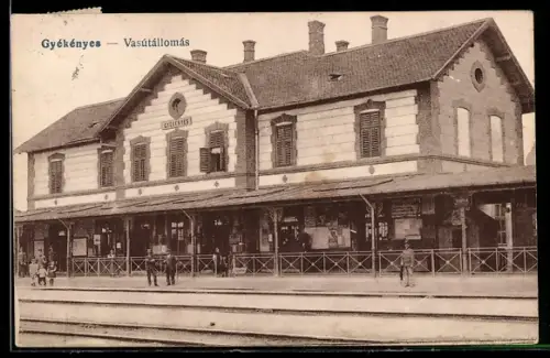 AK Gyékénes, Vasútállomás, Motiv vom Bahnhof