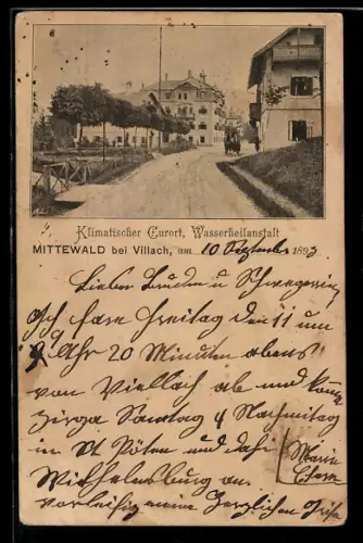 AK Mittewald bei Villach, Blick in den Ort