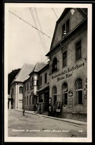 AK Eisenstadt, Ansicht vom Hotel & Cafe Weisse Rose
