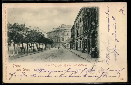 AK Wien, Ottakring, Marktplatz mit Rathaus