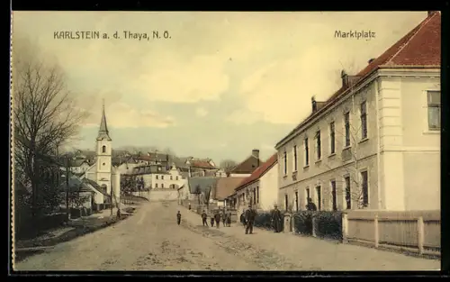 AK Karlstein a. d. Thaya, Partie am Marktplatz