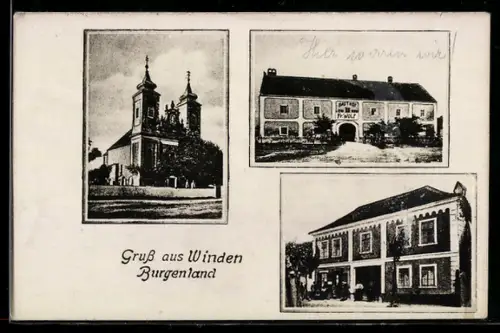 AK Winden /Burgenland, Gasthof Fr. Wolf