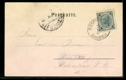 AK Rosenburg, Strassenpartie mit Hotel Rosenburg