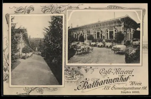 AK Wien, Café und Meierei Katharinenhof in der Sieveringerstrasse 148