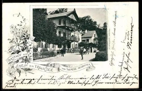 AK Stein am Traunsee, Gasthof von Therese Neubacher in der Aussenansicht