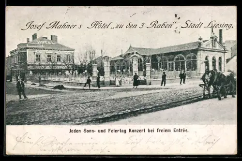 AK Liesing, Josef Mahners Hotel Zu den 3 Raben, Aussenansicht