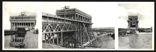 Klapp-AK Niederfinow, Schiffshebewerk des Hohenzollernkanals, Obere Haftung