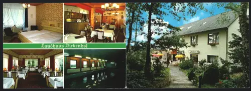 Klapp-AK Pfaffenheck /Hunsrück, Gasthaus Deutscher Wald, Burg Thurant, Vierseenblick