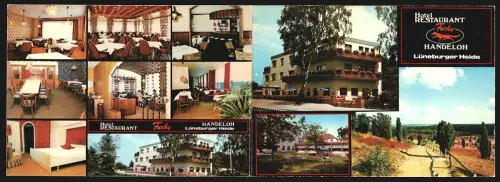 Klapp-AK Handeloh, Hotel-Restaurant Fuchs, Innenansichten