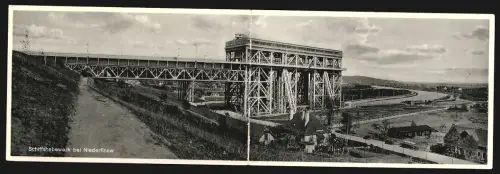 Klapp-AK Niederfinow, Blick zum Schiffshebewerk